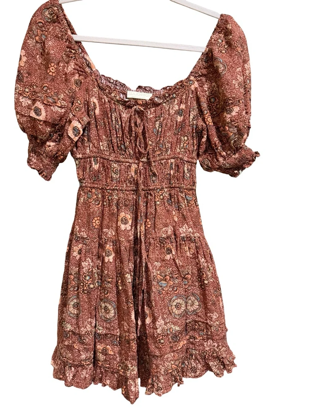 Ulla Johnson Juniper Dress Rosebud Floral Puff Sleeve Smocked Midi Dress Size 0 - Picture 12 of 13